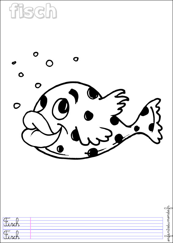 coloriage poisson 3